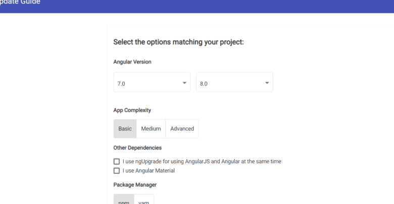 Upgrade Angular Application